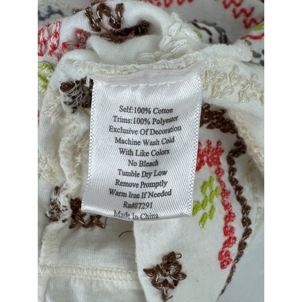 Johnny Was Open Front Cardigan XS Embroidery Southwestern Cotton Multicolor EUC - Picture 10 of 12